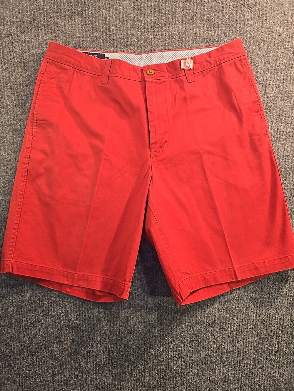 LINCS Mens Shorts 36 Casual Red Chino Cotton Comfort Straight Leg Slash Pocket